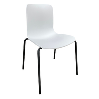 Plastic Metal Stacking Chair 4 leg Powder Coated Metal for School Hall Site Office Acti  White A4B-12