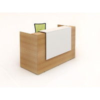 Sorrento Reception Desk Front Office Counter 1800mm Wide Gloss White Beech