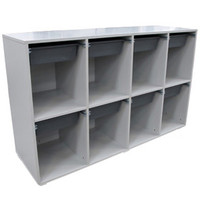 8 Bag Storage Unit with Tote Boxes Educational Furniture Storewell 1600 x 500 x 975mm H