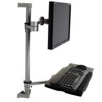 Elevar Wall Mounted Workstation Monitor Arm with Keyboard Tray Black P-WKB-S