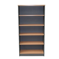Swan Street Bookshelf Storage Shelf Display Bookcase 1800m x 900mm Book Case Beech Charcoal
