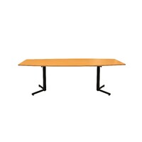 Boardroom Table with Metal Legs Conference Meeting Table 2400 x 1200mm Beech / Charcoal OM-BRT-SETBK