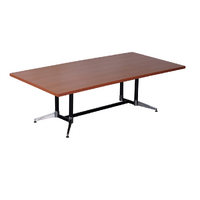Rapidline Boardroom Meeting Table Dual Post 1800mm x 1200mm Typhoon Cherry TTR189