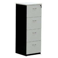 Filing Cabinet Office File Storage Lockable 4 Drawer Charcoal White