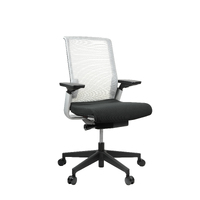 Match Office Desk Chair Medium Mesh Back with Arms White