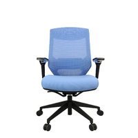 Vogue Blue Office Desk Chair Medium Mesh Back with Arms & Lumbar Support 