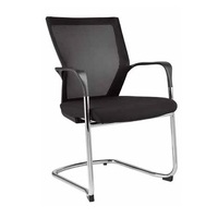 Spencer Mesh Back Visitors Office Chair Sled Base Black Fabric Seat