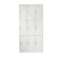 12 Door Metal Locker Office Storage Cabinet Steel School Lockable Light Grey