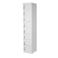 8 Door Metal Locker Office Storage Cabinet Steel School Lockable Light Grey GOPHD-LK08S