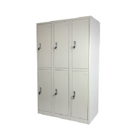 6 Door Metal Locker Office Storage Cabinet Steel School Lockable Light Grey GOPHD-LK306S