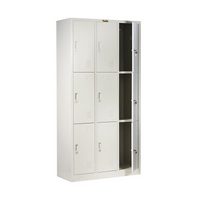 9 Door Metal Locker Office Storage Cabinet Steel School Lockable Light Grey GOPHD-LK309S