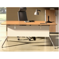 Lux Potenza Office Desk Office Furniture Virginia Walnut / White1800mm x 800mm