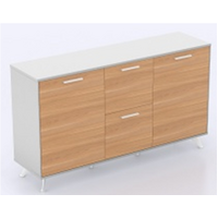 Lux Potenza 2 Door Buffet Cupboard Office Furniture Cabinet Virginia Walnut 1600mm x 425mm