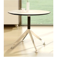 Lux Potenza Round Meeting Table Office Conference TImber Veneer Table 900mm W White