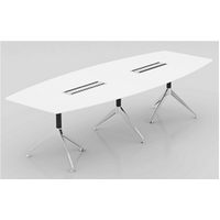 Lux Potenza Boardroom Conference Office Meeting Table with Cable Tray 3000 x 1200mm White