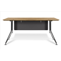 Lux Novara Office Desk Writing Table Zebrano / Black 1800 x 900mm