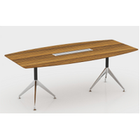 Lux Novara Boardroom Table Conference Meeting Table with Cable Tray 2400 x 1200mm Zebrano