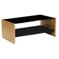 Lux Novara Coffee Table Timber Side Panels 1200mm x 600mm Zebrano Black