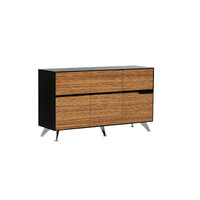 Lux Novara Buffet Cupboard Office Furniture Cabinet 1850mm x 800mm Zebrano / Black 