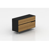 Lux Novaro 4 Drawer Cabinet Office Furniture Storage Zebrano Black 1225mm x 800mm