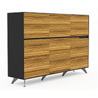 Lux Novaro 6 Door Cabinet Office Furniture Storage Zebrano Black 1825 x 425 x 1550mm