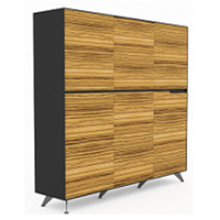 Lux Novaro 6 Door Cabinet Office Furniture Storage Zebrano Black 1825 x 425 x 1750mm