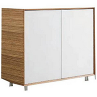 Lux Novaro Door Cabinet Office Furniture Storage Zebrano White 1000 x 450 x 855mm
