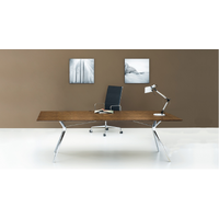 Lux Forza Rectangular Glass Top Office Desk Walnut 1800 x 900 x 750mm 