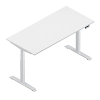 Sit Stand Electric Height Adjustable Desk 1200mm x 750mm White Top White Frame 