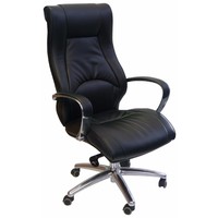 Style Ergonomics Mid Back Executive Swivel Gaslift Office Chair Bonded Leather Deluxe Seat Black Camry-L