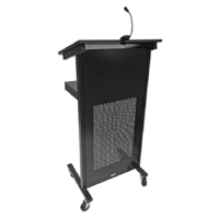 Lectern Speaker Stand Black Powder Coated with detachable LED Light Lecturer Lecturn