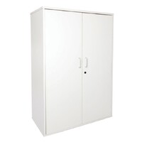 Stationery Cupboard 1800mm High Adjustable 3 Shelves 2 Door Lockable Cabinet White Rapidline SP2FD18