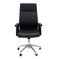 Rapidline Pelle High Back Executive Office Chair Chrome Black