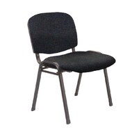Rapidline Visitors Office Chair Black Frame Black Fabric Seat Stackable Nova