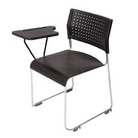 Rapidline Exam Classroom Seating Stackable Black Plastic Wimbledon Chair Tablet Arm