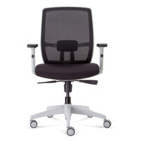 Rapidline Executive Office Chair Mesh Back Ergonomic Seating White Black Luminous