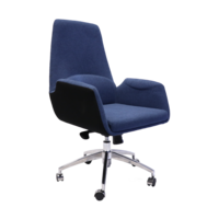 Rapidline Executive Office Chair Fabric Seating Aluminium Base 2 Lever Blue Lujo