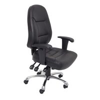 Rapidline Executive Office Chair PU High Back Seating Adjustable Arms Black PU300