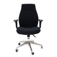 Rapidline Executive Office Chair Fabric High Back Seating Adjustable Arms Black SWIFT BL