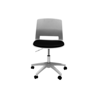 Rapidline Home Office Chair Square Back Seating Black PU Seat Pad VIVA