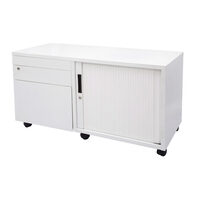 Rapidline Steel Mobile Caddy Storage Shelf Lockable Lockable Under Desk Drawers White GCADR