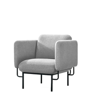 Capri Single Seater Lounge Arm Chair Visitors Seat Charcoal Fabric Light Grey CAPRI1 LG