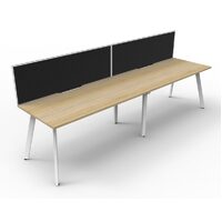 RapidLine Eternity 2 Person Desk 2400mm (1200mm per person) Single Sided Metal Workstation with Screen D-ELSWS2P1275
