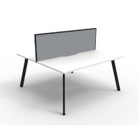 RapidLine Eternity 2 Person Desk 1800mm (1800mm per person) Double Sided Metal Workstation with Screen D-ELDWS2P1875