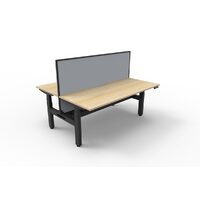 Electronic Sit Stand Back to Back Office Desk 1200mm x 1500mm Workstation with Cable Tray and Screen AFRDI Cert B+2PWSCT1275