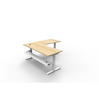 Electronic Sit Stand Corner Workstation 1500mm x 1500mm Office Desk with Cable Tray AFRDI Cert B+CNR1P1515