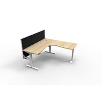 Electronic Sit Stand Corner Workstation 1500mm x 1500mm Office Desk with Screen AFRDI Cert B+CNRWS1P1515