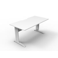 Open Workstation 1500mm x 750mm Single Sided Metal Desk White Top Rapideline Deluxe Rapid Span RSD1575M