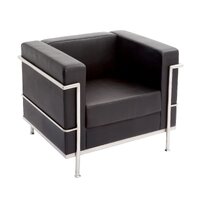 Space Single Seater Lounge Arm Chair Visitors Seat Black PU SPACE1