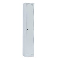 GO Steel 1 Door Locker 305mm Wide Key Lock Silver or White Rapidline GL305/1